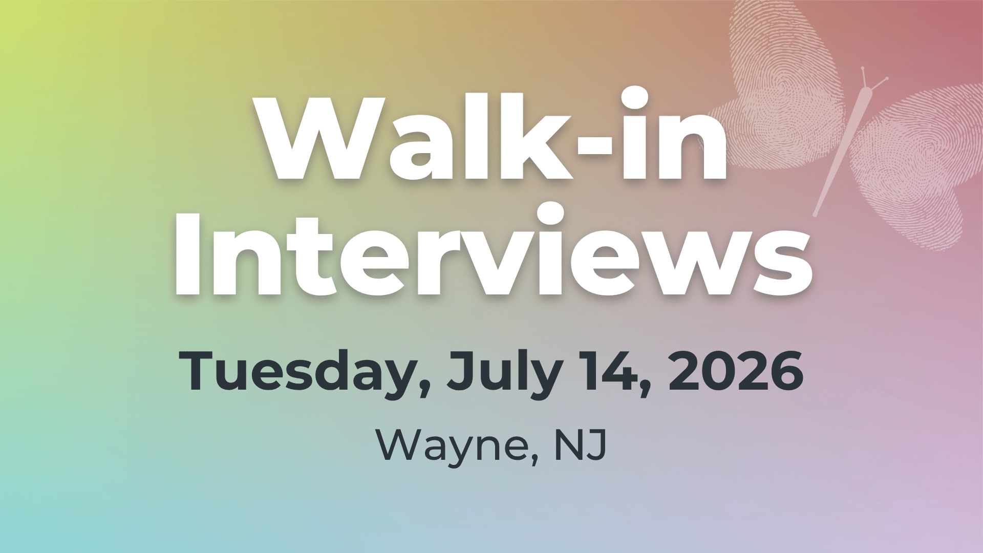 Walk In Interview Event - Wayne Public Library, July 14, 2026